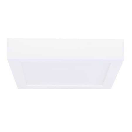 Single LED 5.5 Square Flush Mount Fixture, 40W Equivalent, 2700K/Warm White, White Finish